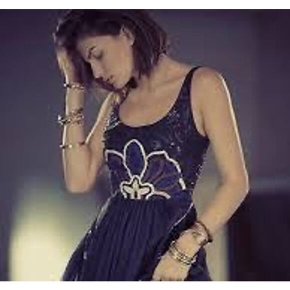 Free People Dresses & Skirts - FREE PEOPLE LOTUS POND EMBELLISHED FIT & FLARE DRESS PURPLE NWOT Sz:XS Ret$400